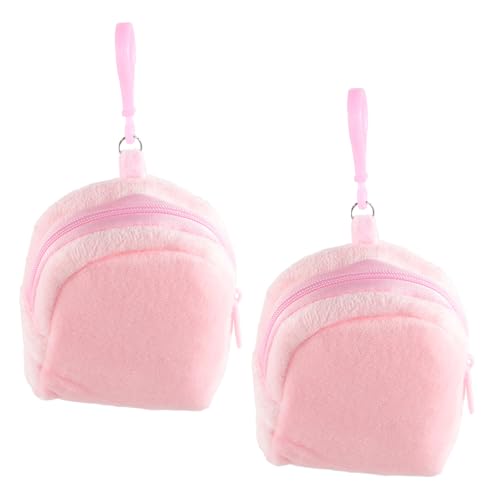 TOPPERFUN 2 Stck Kleines Plüsch Portemonnaie für Mädchen Niedlicher Candy Farben Geldbeutel mit Schlüsselring Tragbare Plüschtasche für Reisen und Alltag von TOPPERFUN