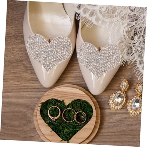 TOPPERFUN 2 Stück Abnehmbare Schuhclips mit Herz strass Eleganter Damenschuhschmuck aus Robustem Vielseitig für High Heels Geeignet Romantische Schuhdekoration für Party und Hochzeit von TOPPERFUN