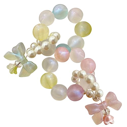 TOPPERFUN 2 Stück Beaded Phone Lanyard Handyschmuck mit Acrylperlen Leichtes Armband und Schlüsselanhänger für Handtaschen und Handys und Kalten Farben von TOPPERFUN