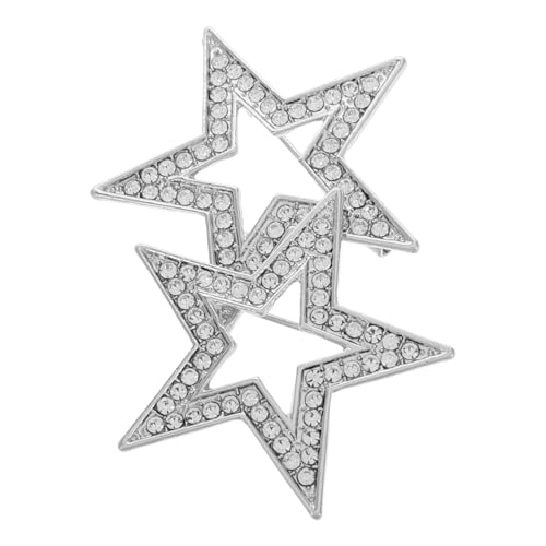 TOPPERFUN 2 Stück Brosche Schmuck elegant Broschen Form Dekorative Stift Pentakel Vintage-Brosche für Damen handgefertigte Pulloverbrosche Brosche Schalnadel Legierung Silber von TOPPERFUN