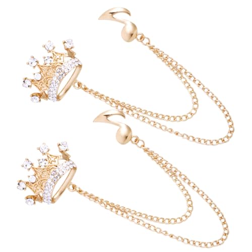 TOPPERFUN 2 Stück Broschen mit und Musiknoten Design Goldfarbene Anstecknadeln für Herren Suit Badge Pins mit Strassbesatz Vielseitige Hemd und Mantel Dekoration von TOPPERFUN