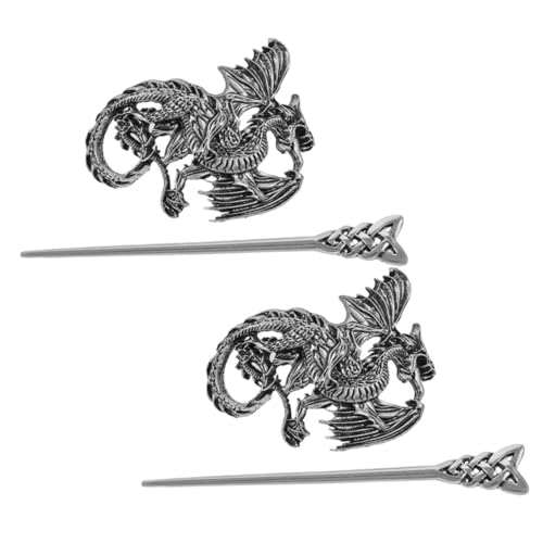TOPPERFUN 2 Stück Drachen Haarnadeln Aus Metall Traditionelle Chinesische Haarschmuck Für Damen Vintage Haarstäbchen Stabil Und Zuverlässig Für Hochzeiten Und Partys von TOPPERFUN