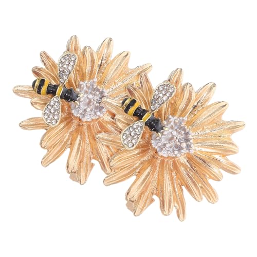 TOPPERFUN 2 Stück Elegante Broschen Damen Stilvolle Blumen Bienen-motive Strassverziert Modische Anstecknadeln für Kleidung Schals Anzüge und Rucksäcke als Geschenk von TOPPERFUN