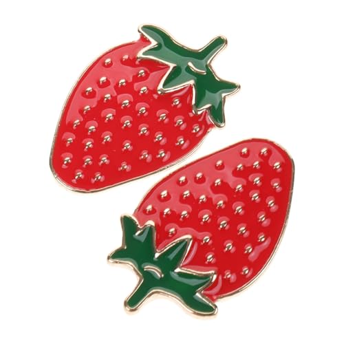 TOPPERFUN 2 Stück Erdbeer Anstecknadeln Frauen Brosche Mode Kleidungs Schmuck Accessoire für Taschen Rucksäcke Pullover Dekoration von TOPPERFUN