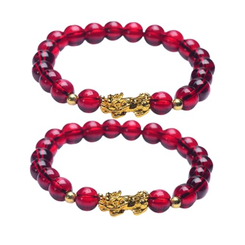 TOPPERFUN 2 Stück Ethnisches Weinrot Perlen Armband für Damen Feng Shui Schmuck Modisch Vielseitig für Alltag Party Konzert Leicht Anzulegen Passender Freundschafts Familienanhänger TOPPERFUN 2 Stück Ethnisches Weinrot Perlen Armband für Damen Feng Shui Schmuck Modisch Vielseitig für Alltag Party Konzert Leicht Anzulegen Passender Freundschafts Familienanhänger von TOPPERFUN