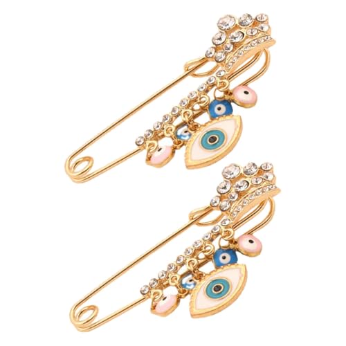 TOPPERFUN 2 Stück Evil Eye Broschen mit Kette Türkisfarbenes Design für Damen und Mädchen Vielseitiges Schmuckstück für Kleidung Taschen und Accessoires TOPPERFUN 2 Stück Evil Eye Broschen mit Kette Türkisfarbenes Design für Damen und Mädchen Vielseitiges Schmuckstück für Kleidung Taschen und Accessoires von TOPPERFUN