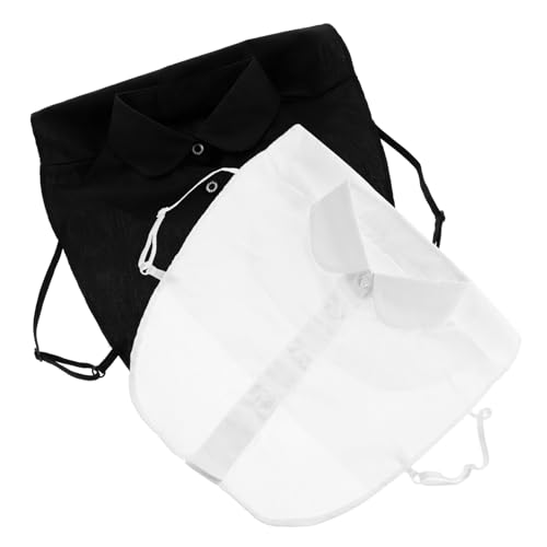 TOPPERFUN 2 Stück Fake Kragen Abnehmbarer Blusenkragen für Damen Halblange Hemdkragen Baumwolle für Pullover Kleider und Shirts von TOPPERFUN