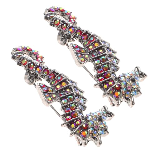 TOPPERFUN 2stücke Strass- -brosche Für Damen Glänzende Anstecknadel Kleidungsbrosche Tier-brosche Meerestier-schmuck Sicherheitsnadel Für Kleid Hut Rucksack-dekoration von TOPPERFUN