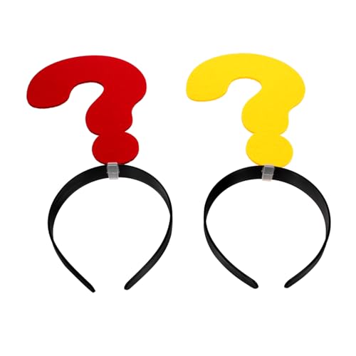 TOPPERFUN 2 Stück Fragezeichen Stirnband Party Fragezeichen Haarreifen Lustige Fragezeichen Kopfbedeckung Geformte Reifen Stirnbänder Haarband Haarspange Haarreifen Requisite von TOPPERFUN