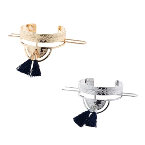 TOPPERFUN 2stücke Pack Haarspangen Mit Quasten Haarmanschetten Für Damen Dutt Halter Haarclips Haaraccessoires Im Vintage Stil von TOPPERFUN