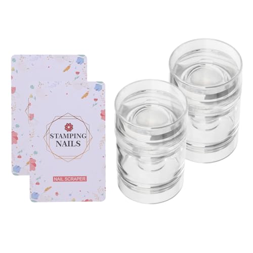 TOPPERFUN 2 Stück French Tip Nagelstempel Transparentes Silikon Nagelstempeln – Weicher Gelee Stempel Für French Tip DIY Maniküre Home Salon Supplies von TOPPERFUN