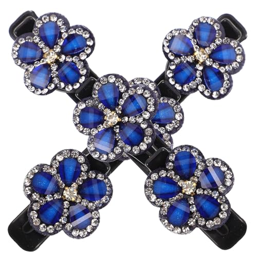 TOPPERFUN 2 Stück Funkelnde Fünf Petal Haarspangen Doppellagige Haarklammern für Hochsteckfrisuren und Flechtfrisuren für und Mädchen von TOPPERFUN