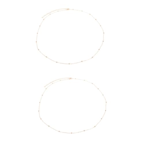 TOPPERFUN 2 Stück Goldene Taillenkette Damen Bauch Schmuck für Strand Clubwear Festliche Anlässe Verstellbare Hüftkette für Sommerliche Outfits Bauchdekoration von TOPPERFUN
