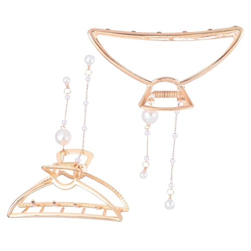 TOPPERFUN 2 Stück Perlen Quaste Haarspangen Haarklammern für Damen Rutschfeste Haarclips für Tägliches Haarstyling und Besondere Anlässe von TOPPERFUN