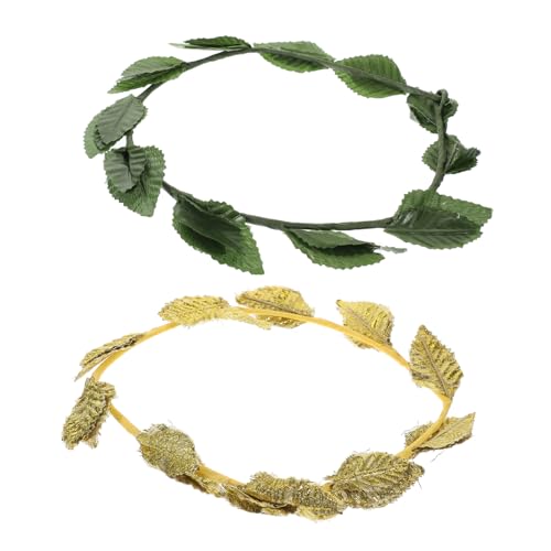 TOPPERFUN 2 Stück Blattkrone Kopfschmuck für Damen und Herren Römisches Blattstirnband Hochzeits und Cosplay Accessoire für Partys und Feiern von TOPPERFUN