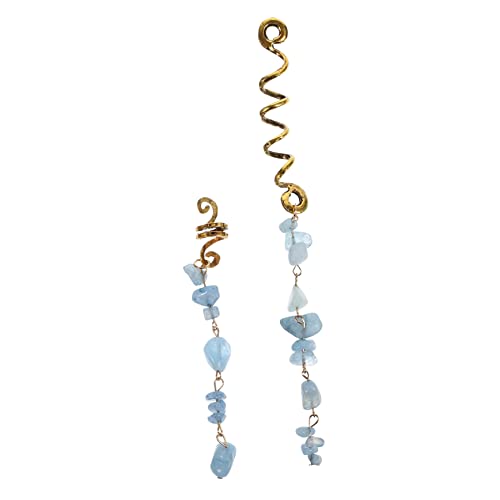 TOPPERFUN 2 Stück Haarschmuck Dreadlock Spiralringe Zubehör aus Alloy und Jade Leicht und Langlebig für Tägliches Styling Partys und Fotoshootings von TOPPERFUN