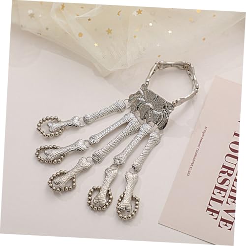 TOPPERFUN 2 Stück Halloween Schmuck Skelett Finger Armband aus Langlebiger Legierung Damen Handkette für Party Cosplay Street Dance Modisch Kreativ Einzigartig als Geschenk von TOPPERFUN