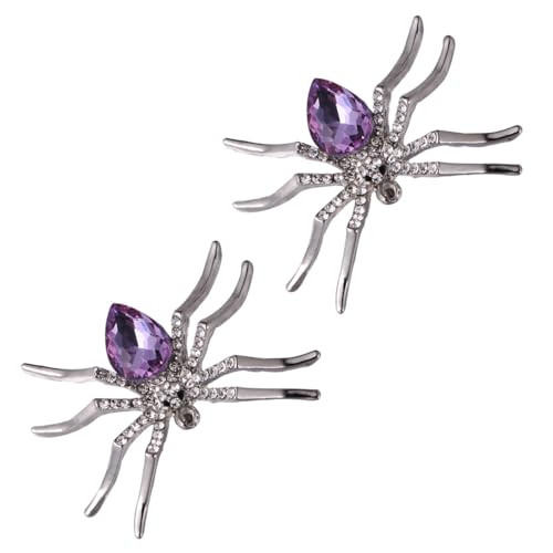 TOPPERFUN 2 Stück Halloween Spinnen Brosche aus Hochwertiger Legierung mit Funkelnden Kristallen Dekorative Anstecknadel für Kleidung Taschen und Hüte Modisches Accessoire für Damen von TOPPERFUN