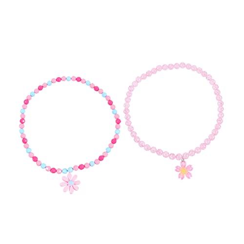 TOPPERFUN 2 Stück Kinder Blumen Perlen Halskette Kunststoff Halskette Mit Sonnenblumen Und Kirschblüten Süßes Schmuck Accessoire Für Mädchen Leichtes Und Kreatives Design Für Alltag Und von TOPPERFUN