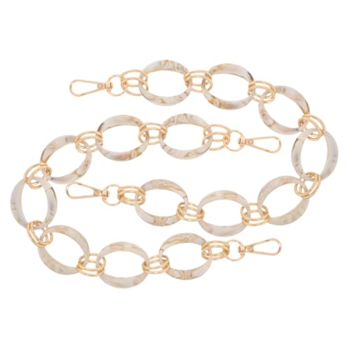 TOPPERFUN 2 Stück Heavy Duty Vintage Rundkettengurt Beige Robuster Schulterriemen für Handtasche und Umhängetasche Dicke Tasche Kette für Stilvolle Verstellbare Mode accessoires von TOPPERFUN