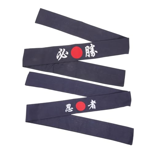 TOPPERFUN 2 Stück Japanische Chef Stirnbänder Wiederverwendbar Dekorative Karate Kopfbedeckung Blau für Sport und Küche von TOPPERFUN
