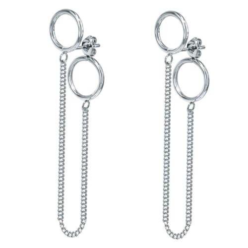TOPPERFUN 2 Stück Ketten Ohrringe mit Ringen Modischer Ohrschmuck für Frauen für Partys und Besondere Anlässe TOPPERFUN 2 Stück Ketten Ohrringe mit Ringen Modischer Ohrschmuck für Frauen für Partys und Besondere Anlässe von TOPPERFUN