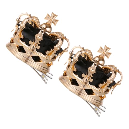 TOPPERFUN 2 Stück Krone Haarklammern für Mädchen Schwarze Haaraccessoires für Halloween Cosplay und Partys Leicht Bequem und für Damen und Mädchen von TOPPERFUN
