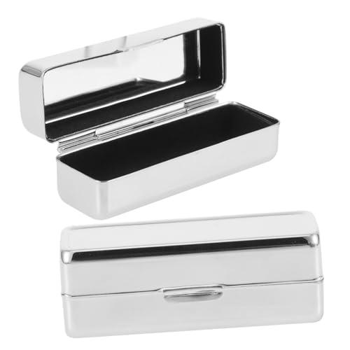 TOPPERFUN 2 Stück Lippenstiftbox Lippenstift Organizer Lippenstiftetui Lippenstiftetui Geldbörse Quadratisch Tragbar Kosmetikspiegel Lippenstift Aufbewahrungsetui von TOPPERFUN