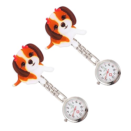 TOPPERFUN 2 Stück Lustige Krankenschwesteruhr Professionelle Taschenuhr für Ärzte Cartoon Design Praktische Clip Uhr für Einsatz im Gesundheitswesen von TOPPERFUN