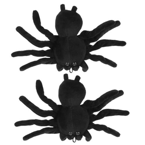 TOPPERFUN 2 Stück Lustige Plüsch Spinnenbrosche Anstecknadel für Kleidung Schal Revers Langlebig Realistische Form Vielseitiges Halloween Accessoire für Damen und Herren von TOPPERFUN