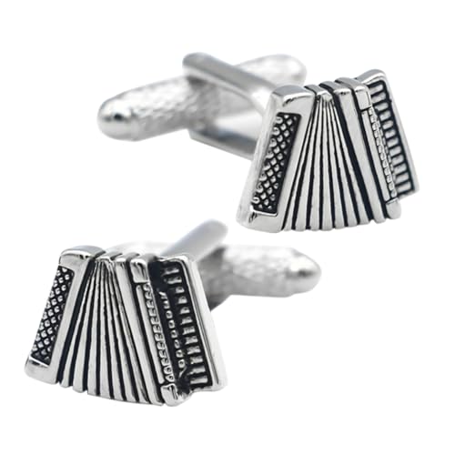 TOPPERFUN 2 Stücke Akkordeon Manschettenknöpfe für Herren Metall Musikalische Hemdaccessoires für Smokinghemden Hochzeitsgeschenke und Business Anlässe von TOPPERFUN