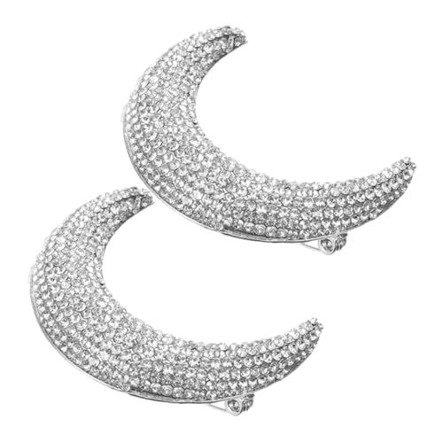 TOPPERFUN 2 Stück Mond Brosche für Damen Funkelnde Strass Anstecknadel für Kleidung Schals Hüte und Taschen und Dekoration Rhinestones von TOPPERFUN