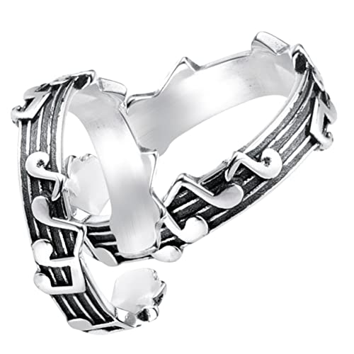 TOPPERFUN 2 Stück Musikalische Paarringe Elegantes Design Verstellbare Finger Ringe Romantische Schmuckstücke für Frauen und Männer für Alltag Partys und TOPPERFUN 2 Stück Musikalische Paarringe Elegantes Design Verstellbare Finger Ringe Romantische Schmuckstücke für Frauen und Männer für Alltag Partys und von TOPPERFUN