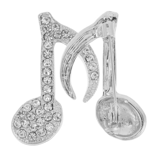 TOPPERFUN 2 Stück Musiknoten Brosche mit Kristallen für Frauen Vintage Anstecknadel für Schals Jacken Kleider Anzüge für Musiker Hochzeiten und Partys von TOPPERFUN