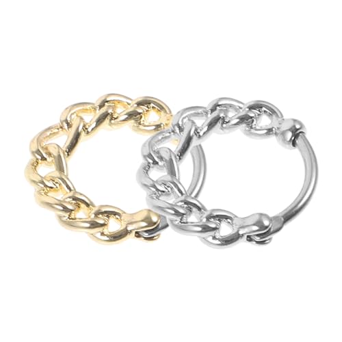 TOPPERFUN 2 Stück Nasenringe Damen Clip Nasenringe Piercing Gold Silber Stilvolle Kette Einzigartiges Design für Modischen Schmuck Hypoallergen und Langlebig TOPPERFUN 2 Stück Nasenringe Damen Clip Nasenringe Piercing Gold Silber Stilvolle Kette Einzigartiges Design für Modischen Schmuck Hypoallergen und Langlebig von TOPPERFUN