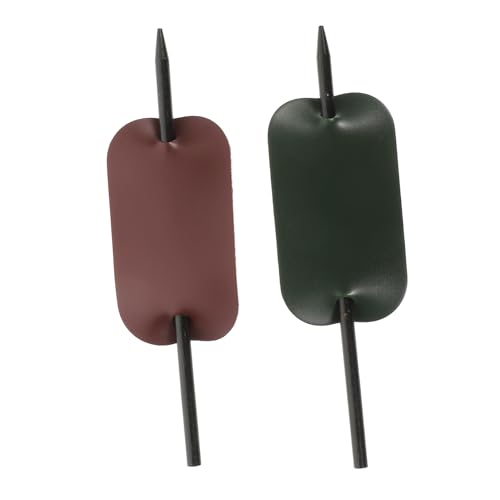 TOPPERFUN 2 Stück PU Leder Haarwickel Modische Haarklammer mit Stab in Grün und Weinrot Vielseitiger Dutt halter für Damen und Mädchen Einfach zu Tragen Geeignet für Alltag und Party von TOPPERFUN
