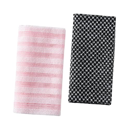 TOPPERFUN 2 Stück Peeling Badetücher Exfolierende Duschhandtücher für Körperreinigung Hautpflege und Massage Geeignet für Zuhause Hautschonend und Langlebig von TOPPERFUN