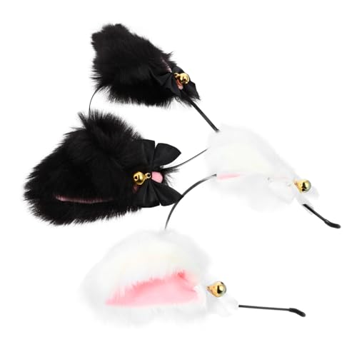TOPPERFUN 2 Stück Plüsch Katzenohren Haarreif Weiches Cosplay Stirnband Ohrenschmuck Festival Kostüm Zubehör Komfortables Hautfreundliches Material Geeignet für Bühnenauftritte und Party von TOPPERFUN