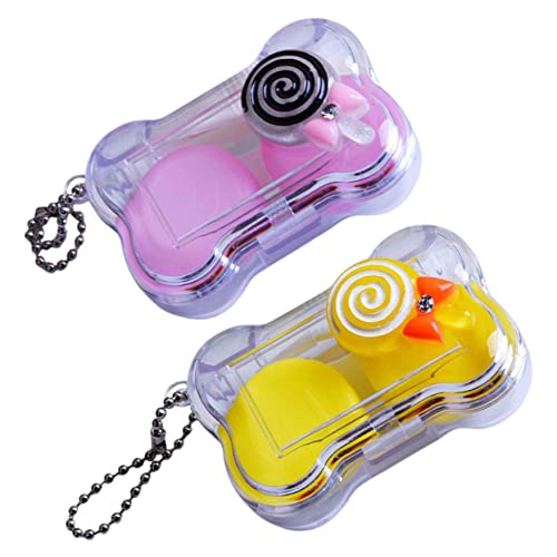 TOPPERFUN 2 Stück Reise Kontaktlinsenbehälter Mit Werkzeug Transparent Auslaufsicher Für Frauen Für Reisen Und Unterwegs von TOPPERFUN