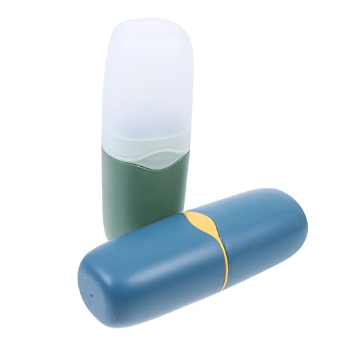 TOPPERFUN 2 Stück Reise Zahnbürstenbecher Set Tragbare Zahnpasta Becher mit Einzigartigem Design für Unterwegs Langlebig und Leicht zu Transportieren Blau Grün TOPPERFUN 2 Stück Reise Zahnbürstenbecher Set Tragbare Zahnpasta Becher mit Einzigartigem Design für Unterwegs Langlebig und Leicht zu Transportieren Blau Grün von TOPPERFUN