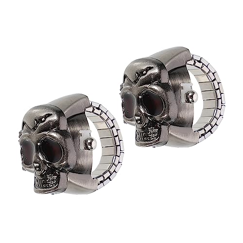 TOPPERFUN 2 Stück Retro Finger Uhr Fingeruhr Casual Analog für Frauen Modisches Accessoire für Alltag und Anlässe von TOPPERFUN