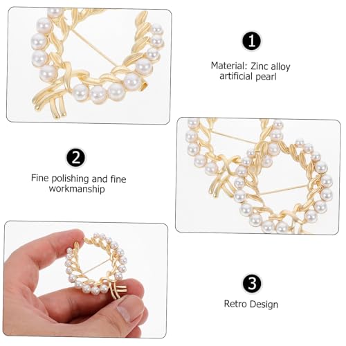 TOPPERFUN 2 Stück Retro Perlen Brosche Damen Corsage Langlebige Legierung Feine Politur Vielseitige Kleidung Dekoration für Anzüge Pullover Kleider Kompakt und Sicher Tragbar von TOPPERFUN
