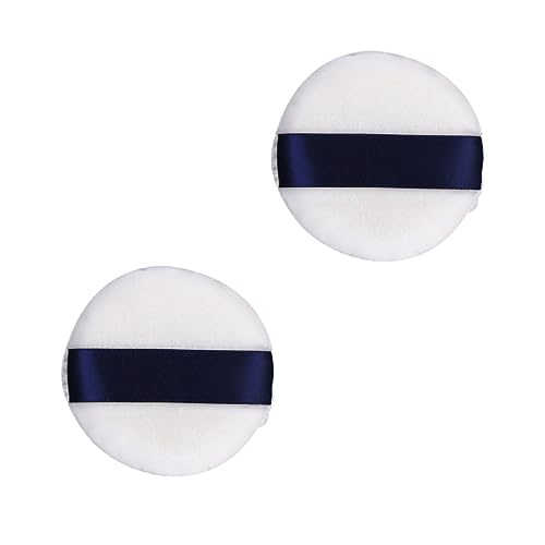 TOPPERFUN 2 Stück Runde Puderquaste Weicher Make Up Schwamm für Flüssige und Lose Foundation für Salon Zuhause und Reisen zur Haut Gleichmäßige Anwendung von TOPPERFUN