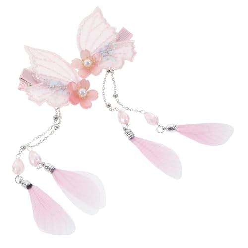 TOPPERFUN 2 Stück Schmetterling Haarspangen mit Quaste Leicht und Schonend Haarschmuck für Frauen Mädchen als und Alltagsschmuck von TOPPERFUN