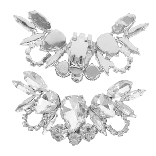 TOPPERFUN 2 Stück Schuhclips für Damen Abnehmbare Strass Schuhschnallen für Hochzeiten Partys und Abschlussbälle Silberne Schuhverzierung für High Heels Sandalen und Ballerinas von TOPPERFUN