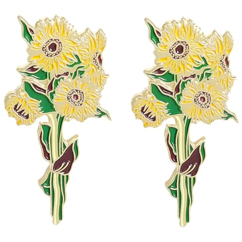 TOPPERFUN 2 Stück Stilvolle Sonnenblumen Broschen Modische Anstecknadeln für Damen Langlebige Pins Vielseitig für Weihnachten Geburtstag Party und Festliche Anlässe Geeignet von TOPPERFUN