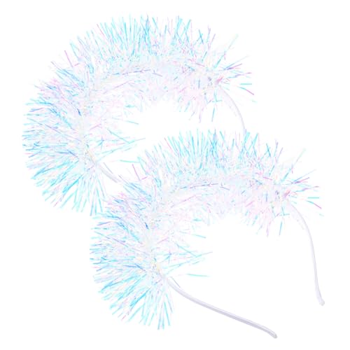 TOPPERFUN 2 Stück Stirnband Weiß Glitzerndes Party Haarband Leichtes Komfortables Haarschmuck für Mädchen Festliche Dekoration und Alltagsschmuck von TOPPERFUN