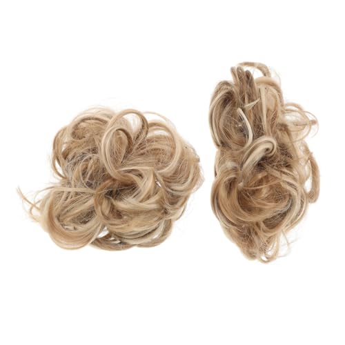 TOPPERFUN 2 Stück Synthetisches Gewelltes Chignon Haarteil Unsichtbare Haargummis Für Damen Mit Falschem Dutt Für Einen Natürlichen Look – Für Besondere Anlässe Und Alltagsoutfits von TOPPERFUN