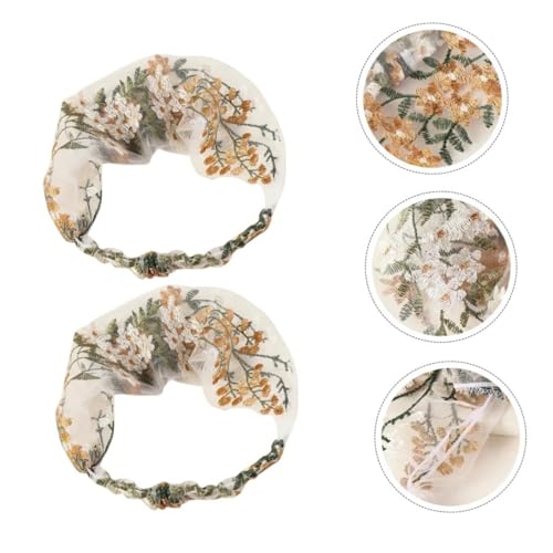 TOPPERFUN 2 Stück Teiliges Besticktes Stirnband Damen Modisch Elastisch Komfortabel Dekoratives Haarschmuck Alltag und Party von TOPPERFUN