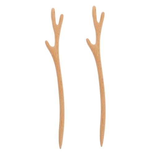 TOPPERFUN 2 Stück Teiliges Chinesische Haarnadeln aus Holz Vintage Haarstäbchen mit Feiner Textur Langlebig und Komfortabel Dekorative Haarschmuck für Frauen Fester Sitz für Lange Haare von TOPPERFUN